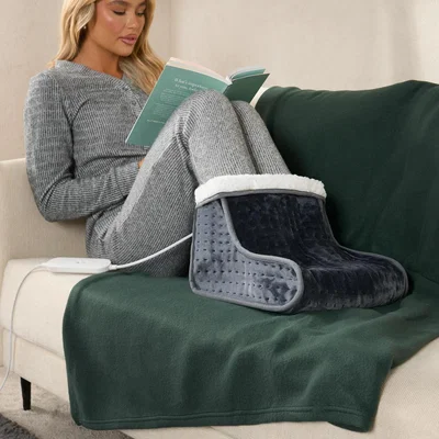 The Range Sherpa Lined Electric Heated Foot Warmer - Charcoal