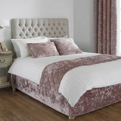 The Range Crushed Velvet Bed Runner - Blush