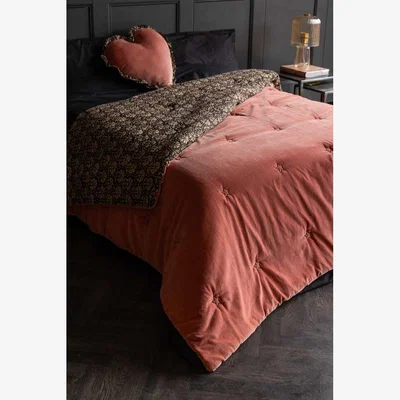 Rockett St George Vintage Pink Reversible Velvet Throw