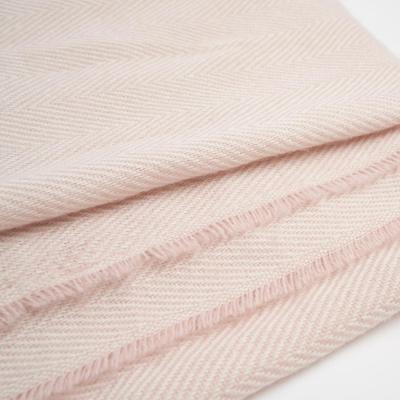 The Range Highams Herringbone Chevron Tassel Knit Soft Throw - Pink