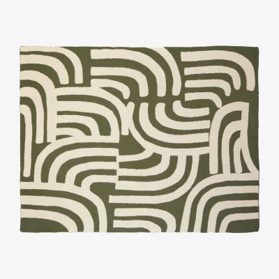 The Range Bosie Ozella Natural And Green Throw - Green