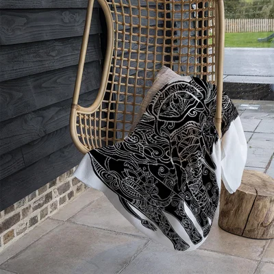 The Range Elephant Silhouette Blanket - Black