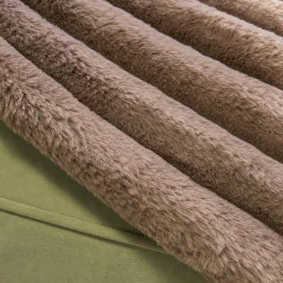 The Range OHS Jumbo Faux Fur Ribbed Throw - Mink