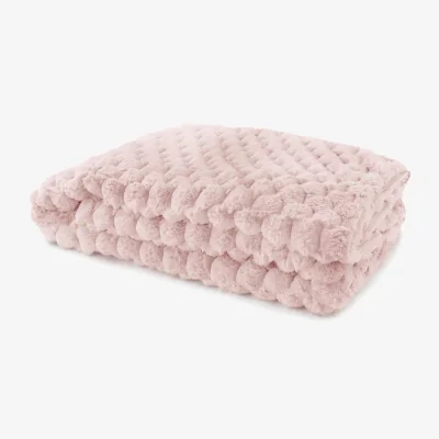 The Range Lush Faux Rabbit Fur Throw - Blush / 180cm