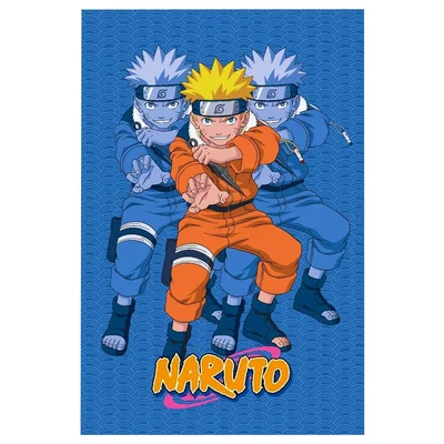 The Range Naruto Fleece Shadow Clones Blanket - Blue/Orange/Yellow