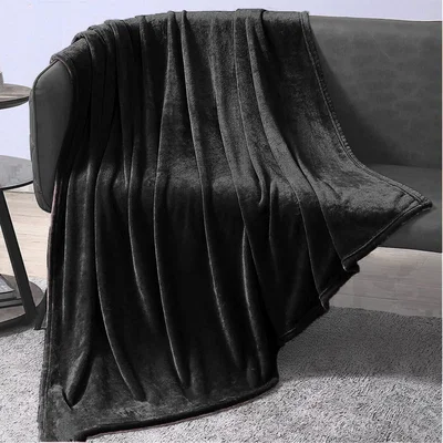 The Range Faux Mink Super Soft Throw - Black