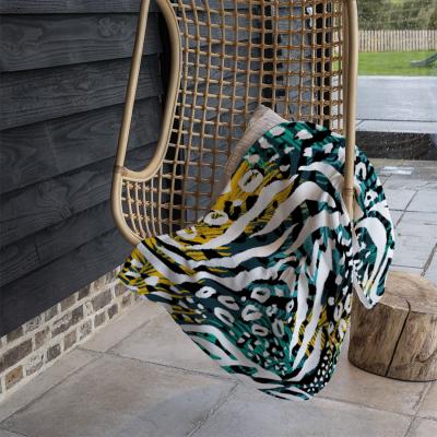 The Range Tropical Leaves  Animal Print Blanket - Green