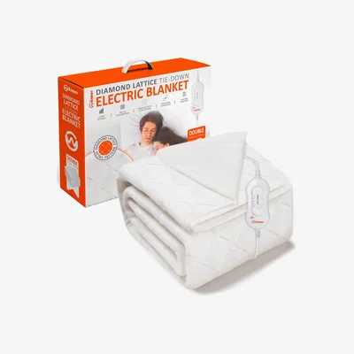 The Range Diamond Lattice Electric Blanket - White / Double