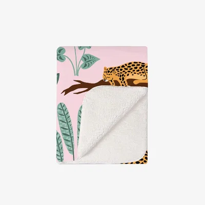 The Range Hand Drawn Leopards Blanket - Pink
