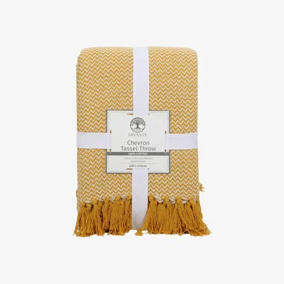 The Range Chevron Tassel Throw - Ochre