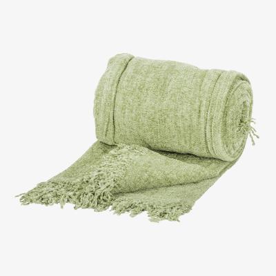 The Range Shimmer Effect Trafalgar Chenille Throw - Sage