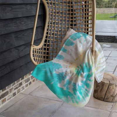 The Range Tie Dye Pattern Shibori Print Blanket - Blue