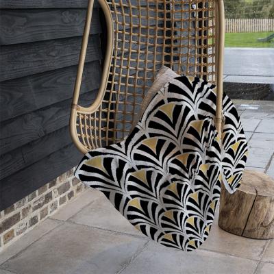 The Range Black  Gold Shells Geometric Blanket - Black