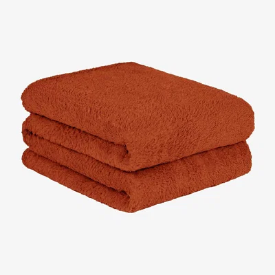 The Range Teddy Fleece Blanket Throw - Rust / 200cm