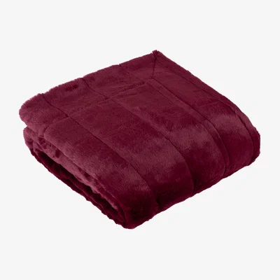 The Range Empress Faux Fur Throw - Ruby / 200cm