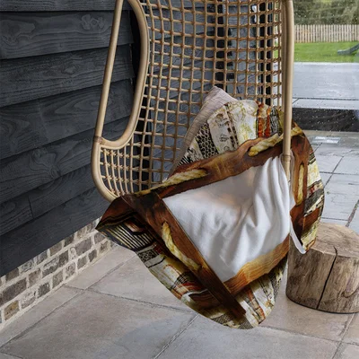The Range Rustic Egyptian Wooden Frame Blanket - Brown