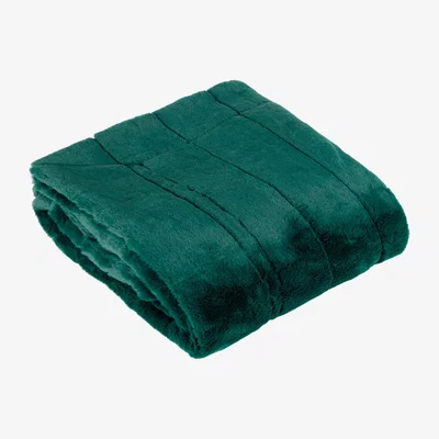 The Range Empress Faux Fur Throw - Emerald / 200cm
