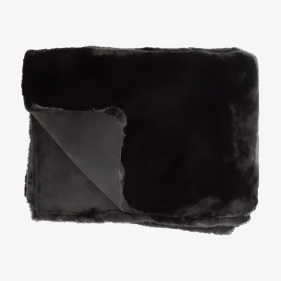 The Range Bosie Lamina Black Faux Fur Throw - Black
