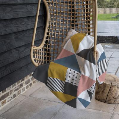 The Range Coloured Geometric Pattern Blanket - Pink