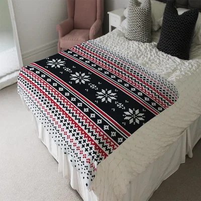 The Range Abstract Christmas Soft Blanket - Red