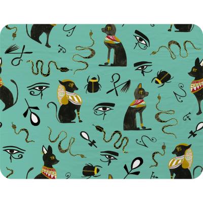 The Range Hand Painting Abstract Ancient Egypt Horus Eye Signs Blanket - Green