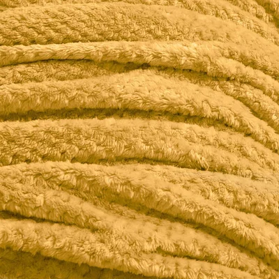 The Range Luxury Large Waffle Honeycomb Mink Throw - Yellow / 21cm