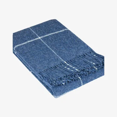 The Range Brighton New Zealand Wool Throw - Navy Striped