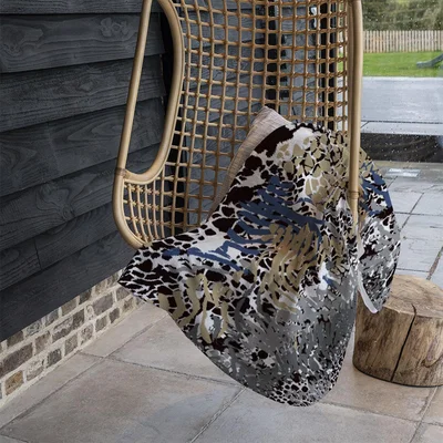 The Range Mixed Animal Print Blanket - Blue
