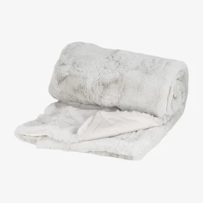 The Range Rabbit Faux Fur Throw - Grey / Large
