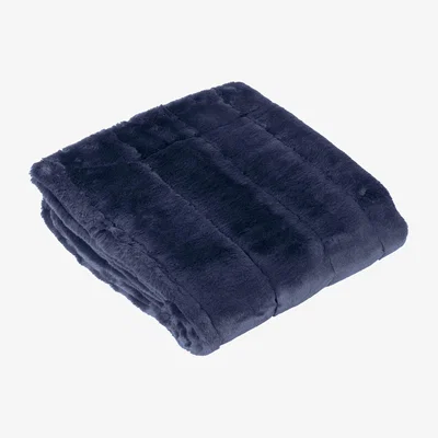 The Range Empress Faux Fur Throw - Navy / 180cm