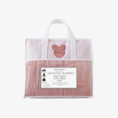 The Range Brentfords Teddy Fleece Weighted Blanket Throw - Pink / 125 x 150cm, 4kg(9lb)