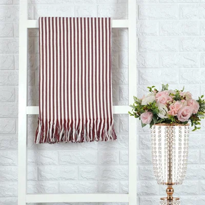 The Range Cotton Striped Throw Terracotta  - Terracotta