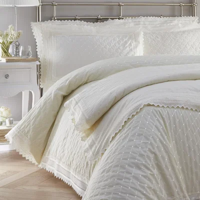 The Range Balmoral Cream 254 X 254cm Bedspread Including Shams - Yellow