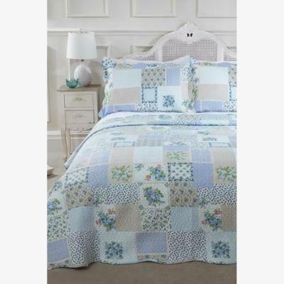 The Range Cotswold Pathwork Bedspread - Blue / Single