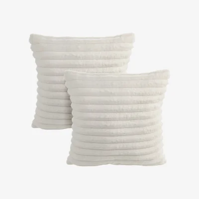 The Range 2Pcs Soft Plush Throw Pillow Covers - White