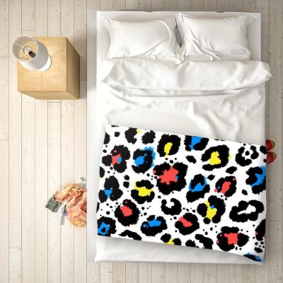 The Range Coloured Leopard Print Blanket - Blue