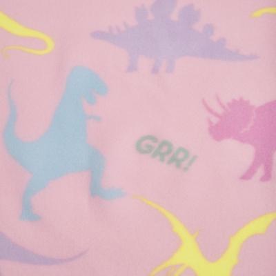 The Range Dreamscene Dinosaur Print Soft Fleece Blanket Throw - Blush Pink
