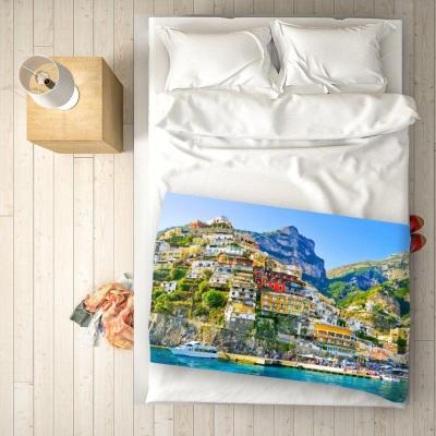 The Range Summer In Postiano, Amalfi Coast, Italy Blanket - Blue