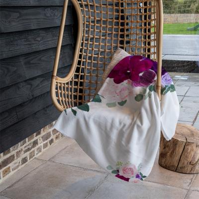 The Range Pink  Purple Roses Blanket - Pink