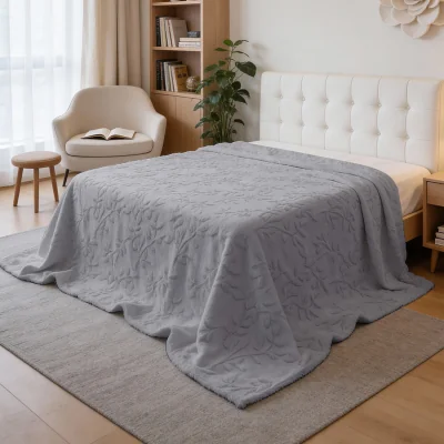 The Range Lifeideas Leaf-Pattern Throw Blanket Grey - Grey / 230in