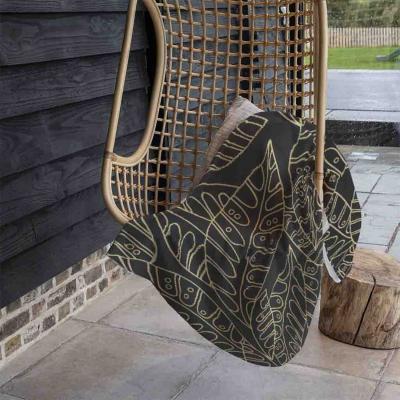 The Range Lined Flower Print Blanket - Black