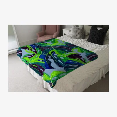 The Range Hand Drawn Exotic Plants Designer Blanket - Green