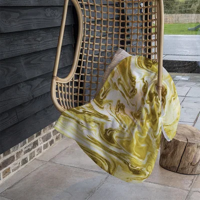 The Range Golden Swirled Marble Blanket - Gold