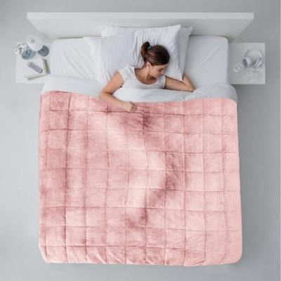 The Range Emma Barclay Weighted Sherpa Blanket Throw 60" x 80" - Blush Pink