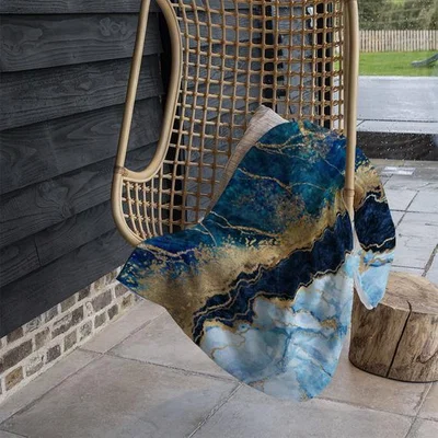 The Range Stone Texture Blanket - Blue