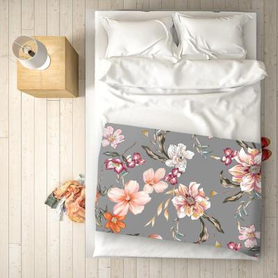 The Range Peony, Lily, Tulip, Daisy Colorful Blanket - Grey