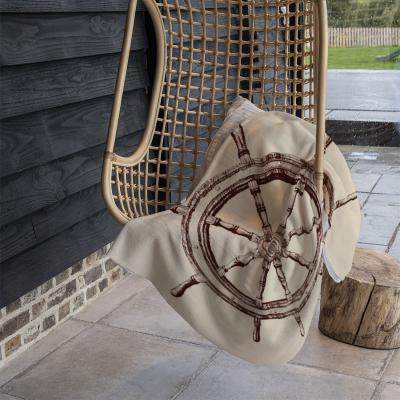 The Range Ship Wheel Blanket - Brown