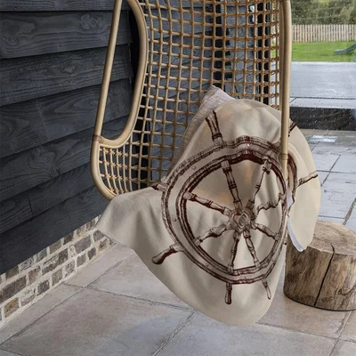 The Range Ship Wheel Blanket - Brown