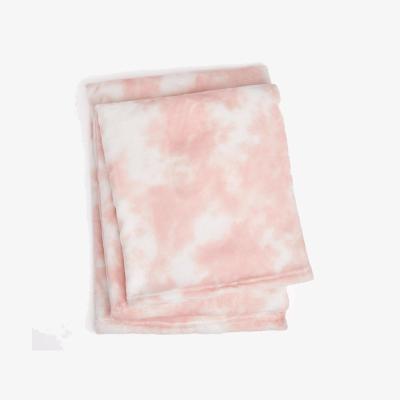The Range Tie Dye Ultra Soft Print Fleece Throw Blanket - Pink / 150cm