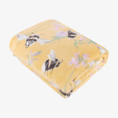 The Range Country Bee Printed Soft Fleece Throw - Honey